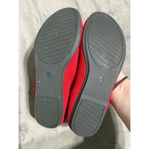 Rothy’s Scooter Red Knit Ballet Flats Round Toe Size 7 The Point Formal Comfy - Picture 3 of 5